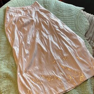 Maxi Anthropologie White Sequin Skirt